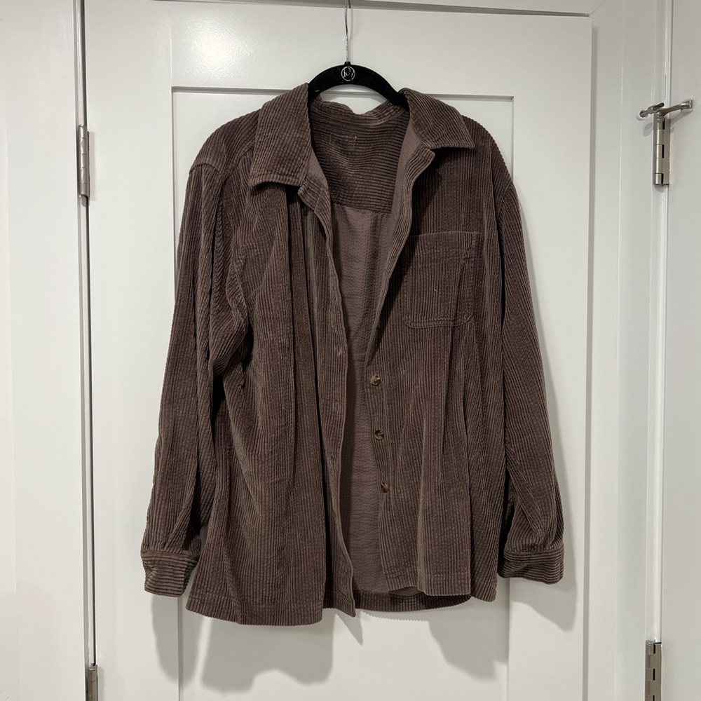 Grey corduroy button down